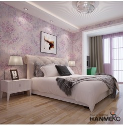HANMERO Wallpaper Rolls 3D Modern Deep Embossed Wallcoverings Damask Floral TV Backgroung Living Room Bedroom Wall Paper Purple