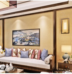 HANMERO Wallcoverings Deep Embossed Modern Solid Textured Luxury 3D Wallpaper Rolls For Living Room Bedroom Walls Yellow