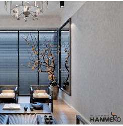 HANMERO Wallcoverings Deep Embossed Modern Solid Textured Luxury 3D Wallpaper Rolls For Living Room Bedroom Walls Light Gray