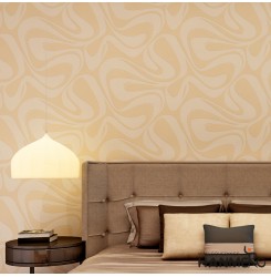 HANMERO European Style Non-woven Fabrics Wallpaper 20.86 inches by 393 inches Long Murals for Home Decor Beige