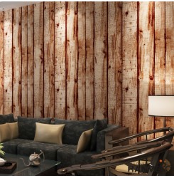 HANMERO PVC Imitation Wood Grain Looks Real Up Wallpaper 