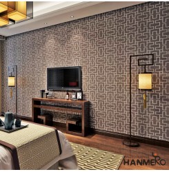 HANMERO 3D Fun Labyrinth Pattern Removable Vinyl Wallpaper Decorative Rolls,PVC Embossed Mural Walls for Living TV Background Dark Gray